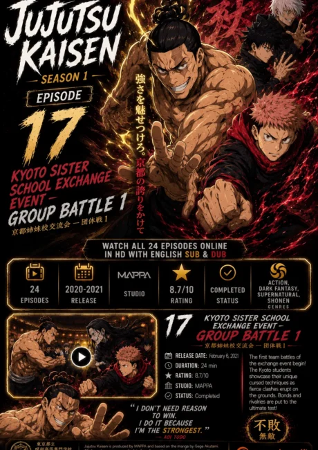 Jujutsu Kaisen Episode 17 – Group Battle 3