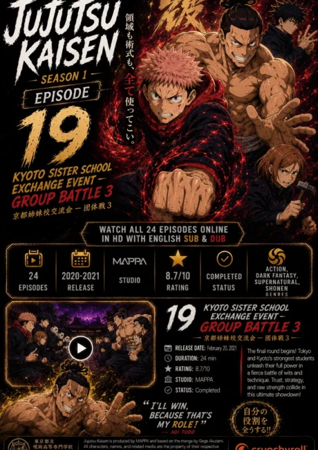 Jujutsu Kaisen Episode 19 – Black Flash